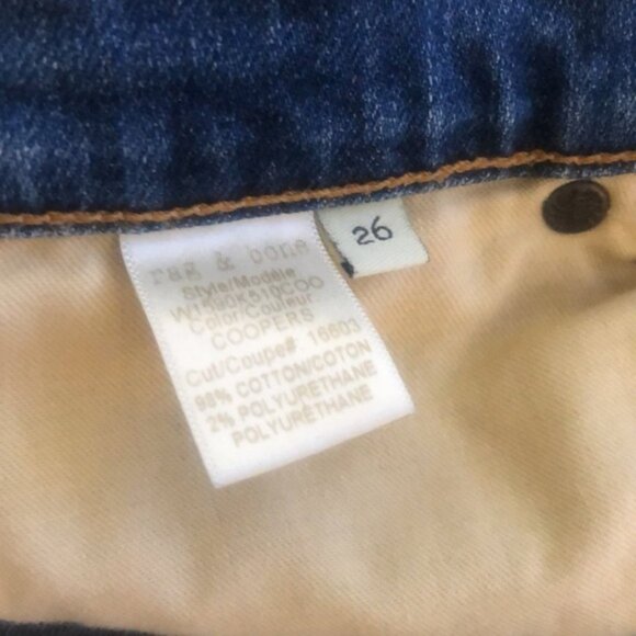 (3 for $60) Rag & Bone Blue Jeans w/Folded Raw Hems - Picture 4 of 6